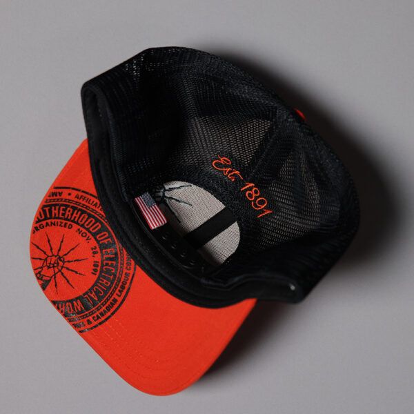 Black and Orange Snap-Back Style Trucker Hat - Image 2