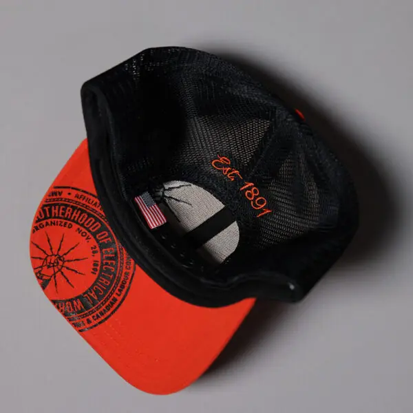 Black and Orange Snap-Back Style Trucker Hat - Image 2