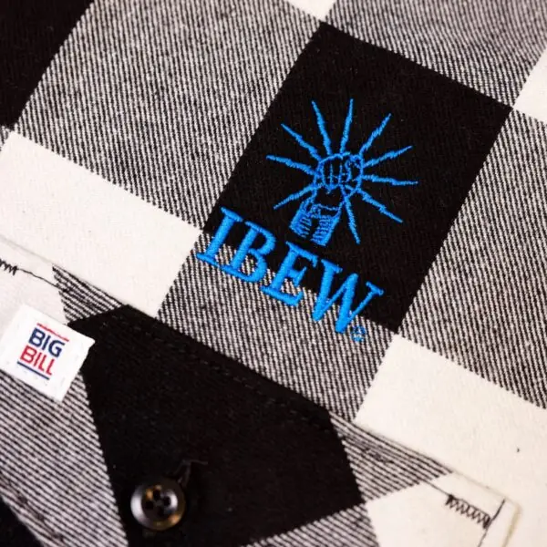 IBEW White / Black Flannel Shirt - Image 2