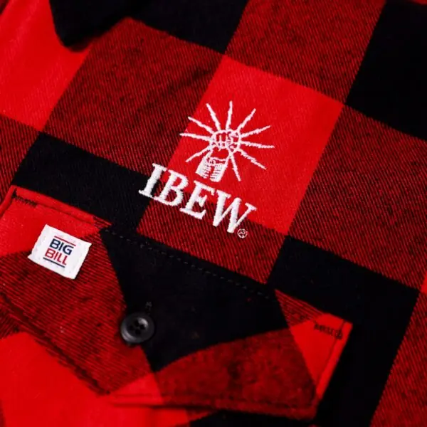 IBEW Red / Black Flannel Shirt - Image 2