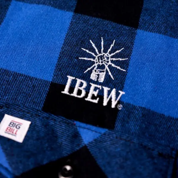 IBEW Blue / Black Flannel Shirt - Image 2
