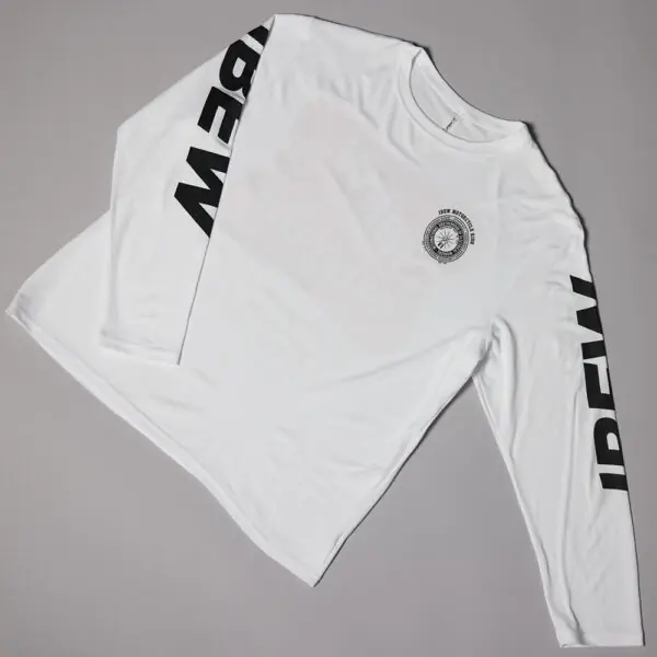 Men's Motorcycle Shirt - Long Sleeve, White - Image 2